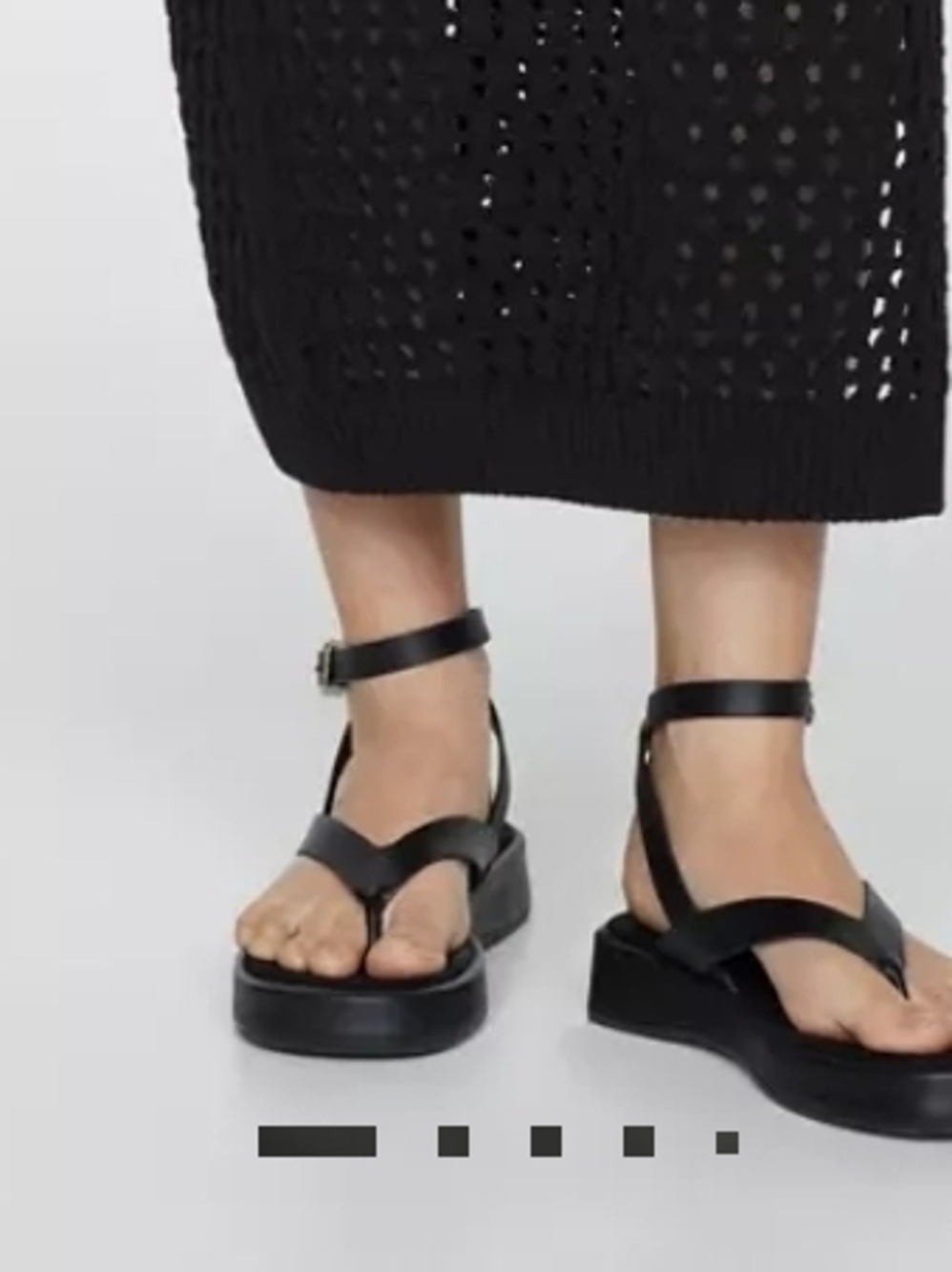 Mango Black Platform Ankle-Strap Sandals
